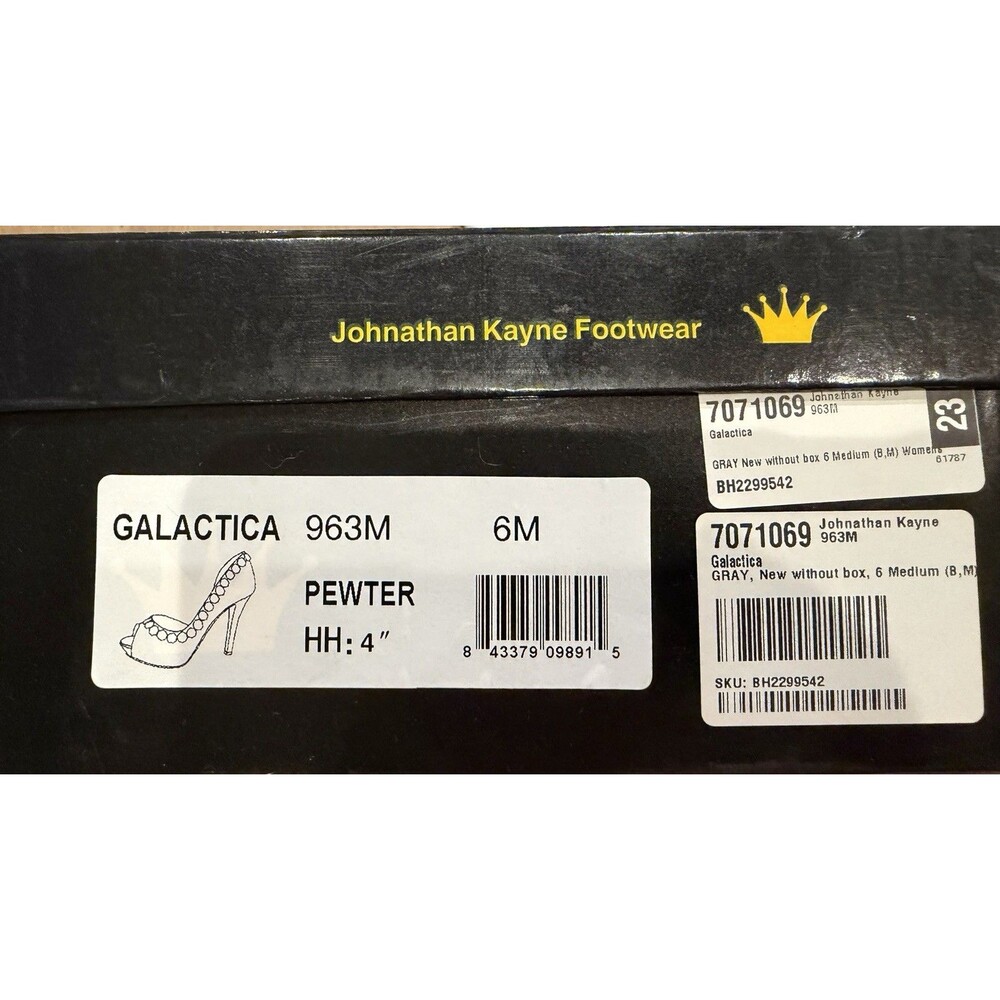 Johnathan Kayne Womens Galactica 963 Pewter Platform Heels Crystals size 6 - Picture 11 of 11